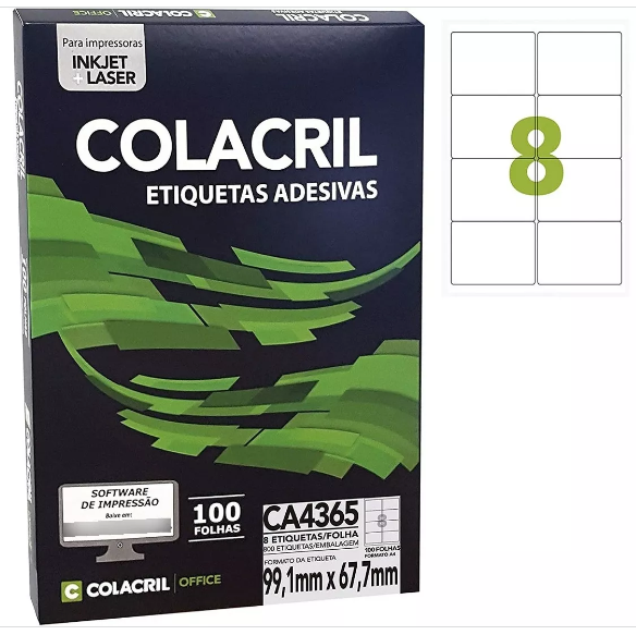 ETIQUETA A4365 100FLS 67,7X99,