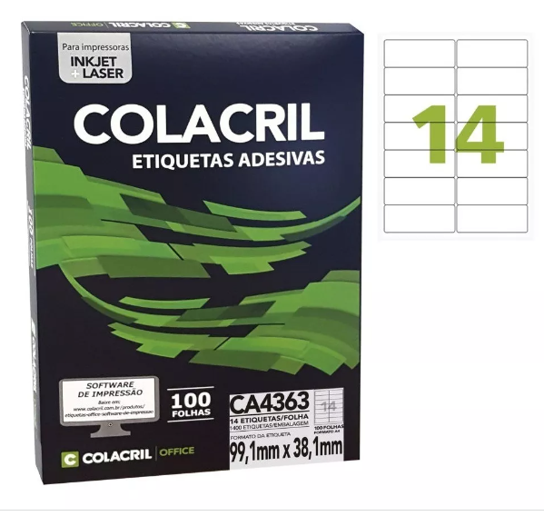ETIQUETA A4363 100FLS 38,1X99,