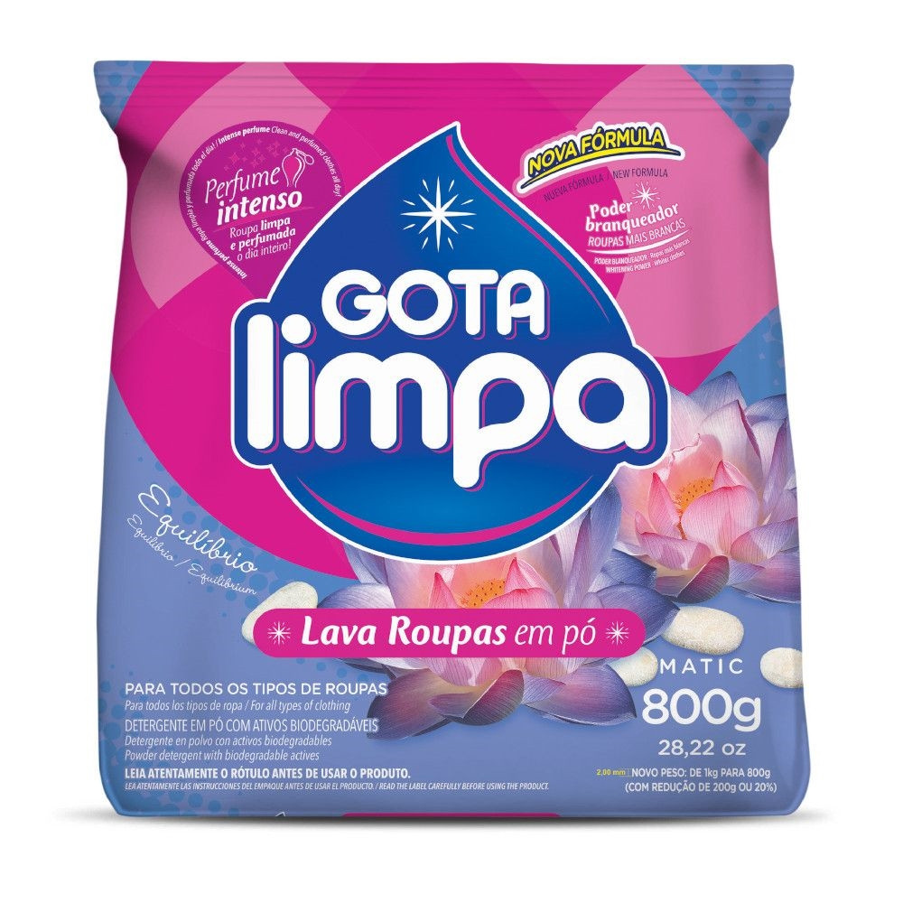 SABAO EM PO GOTA LIMPA 800GR -