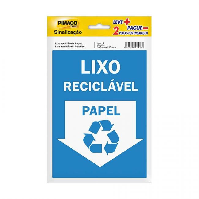 ETIQUETA SINAL.C/2 LIXO REC. P