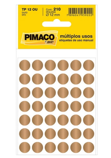 ETIQUETA TP12 OURO C/210UN >