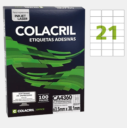 ETIQUETA A4360 100FLS 38,1X63,