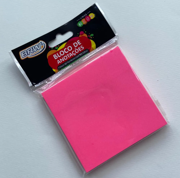 BLOCO ADESIVO 76X102 ROSA 100F