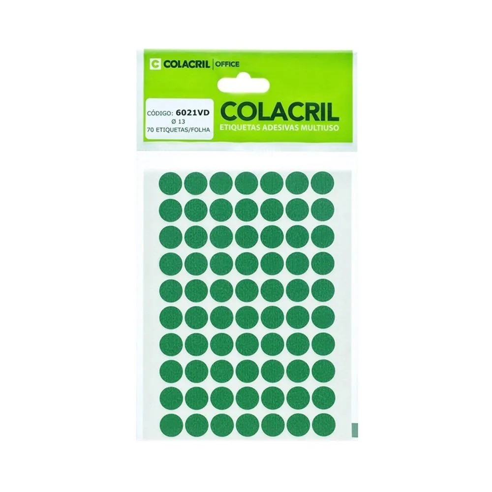 ETIQUETA TP13 VERDE COLACRIL P