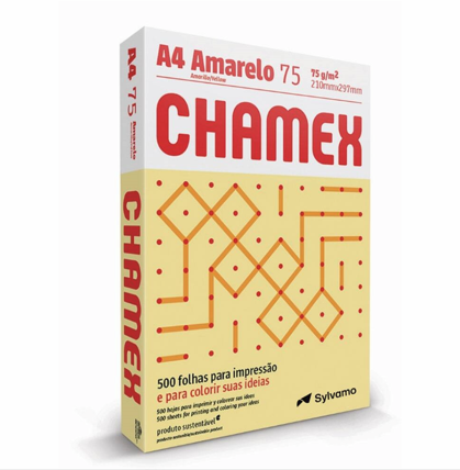 PAPEL A4 75GR CHAMEX AMARELO 5