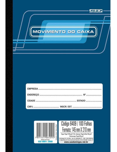 LIVRO MOVIMENTO CAIXA PEQ. 100