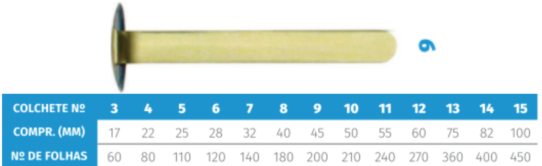 COLCHETE LATONADO 9.0 C/72 >