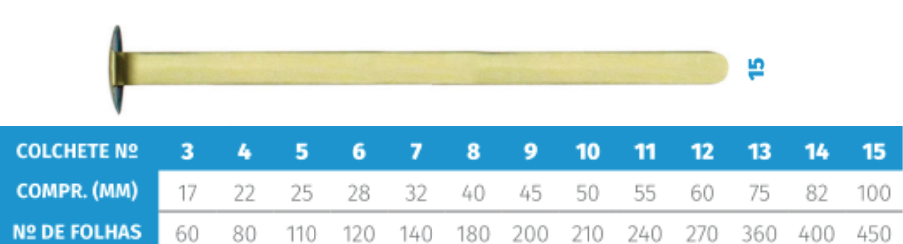 COLCHETE LATONADO 15.0 C/72
