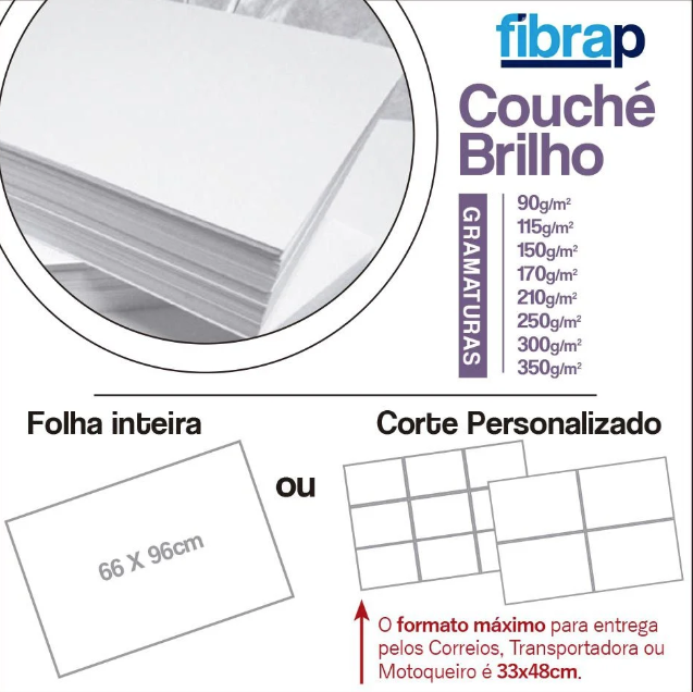 PAPEL 170GR 66X96CM COUCHE C/