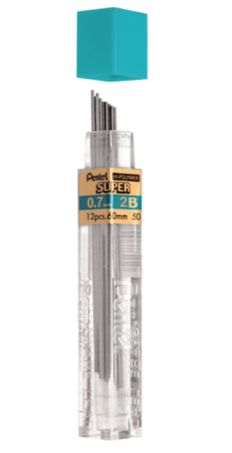 GRAFITE 0.7MM 2B PENTEL C/12 >
