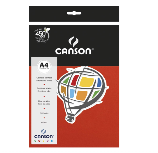 PAPEL A4 CANSON 180GR VERMELHO
