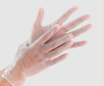 LUVA VINIL TRANSPARENTE C/AMID