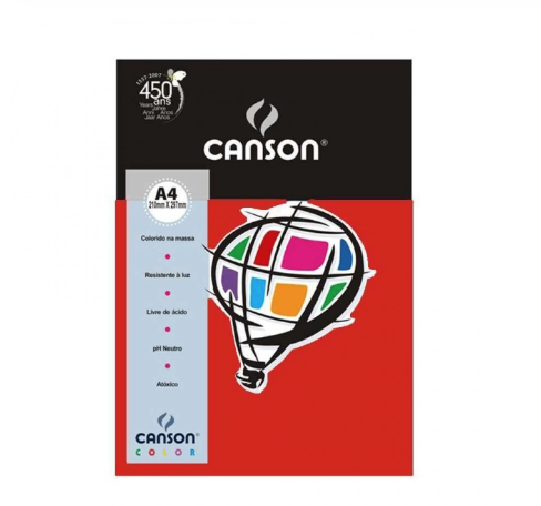 PAPEL A4 CANSON 180GR VERMELHO