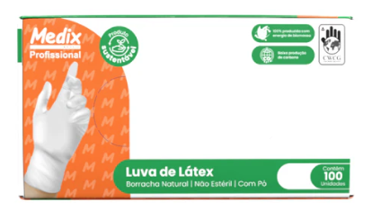 LUVA LATEX BRANCA DESCARTAVEL