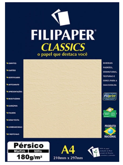 PAPEL A4 180GR PERSICO CREME 5